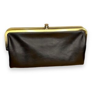 BINTAGE CLUTCH PURSE WALLET RETRO 90s BLACK GOLD EVENT PARTY COCKTAIL